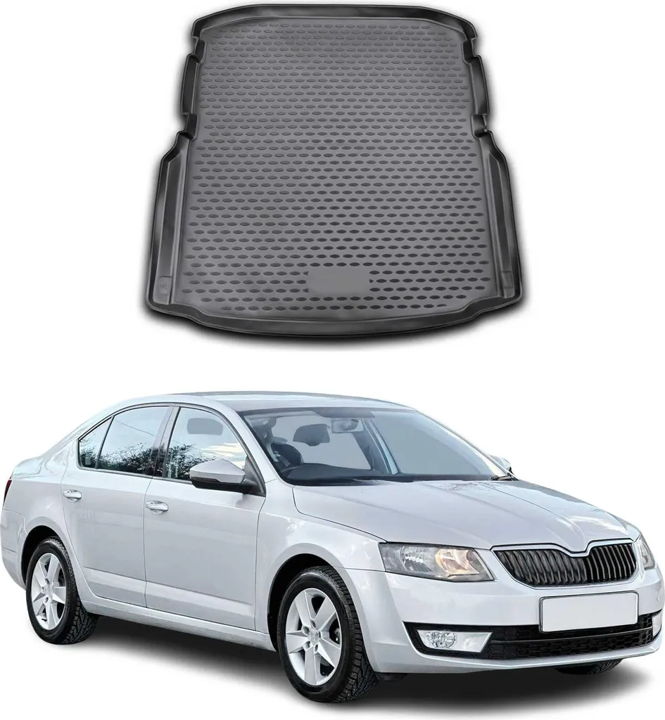 Tappeto Gomma Bagagliaio Skoda Octavia 2013-2021 | Qualità TPE Nero