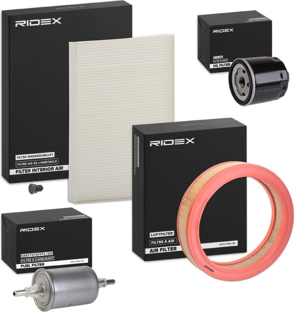 RIDEX Filterset Inspektionspaket Filtersatz für VW Lupo (6X1, 6E1) POLO (6N2) Polo Schrägheck (6N1) Polo Classic (6V2) Polo Variant (6V5) für SEAT