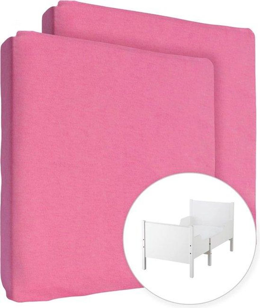 2 x Jersey 100% Baumwolllaken für 160 x 80 cm Kinderbettmatratze (rosa)