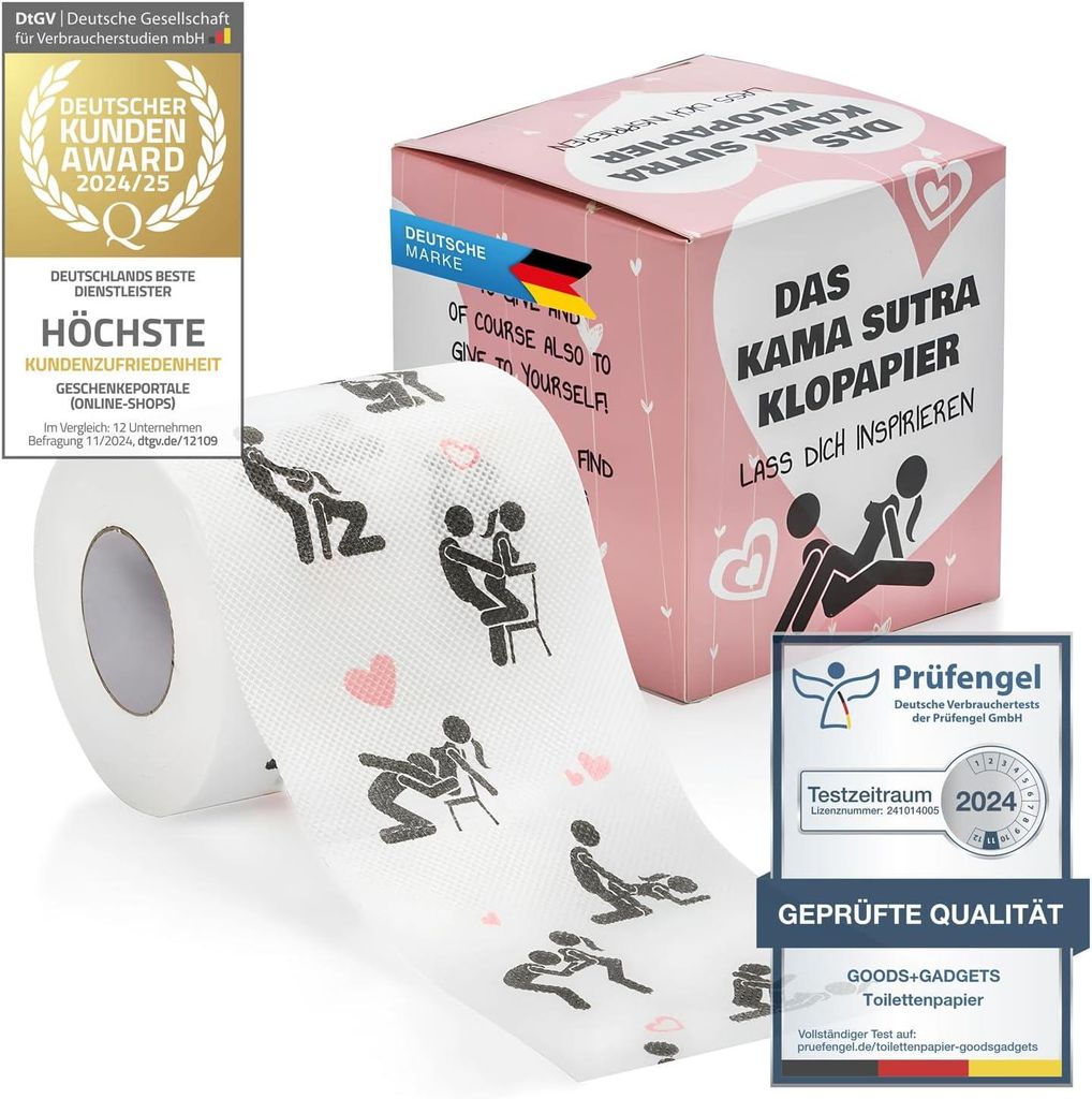 Kamasutra Toilettenpapier mit Motiv - 400 Blatt bedrucktes Produktbild 