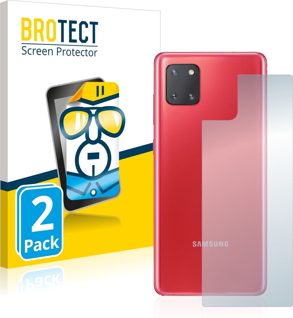 2x BROTECT Schutzfolie für Samsung Galaxy Note 10 Lite (Rückseite) Folie Klar Transparent