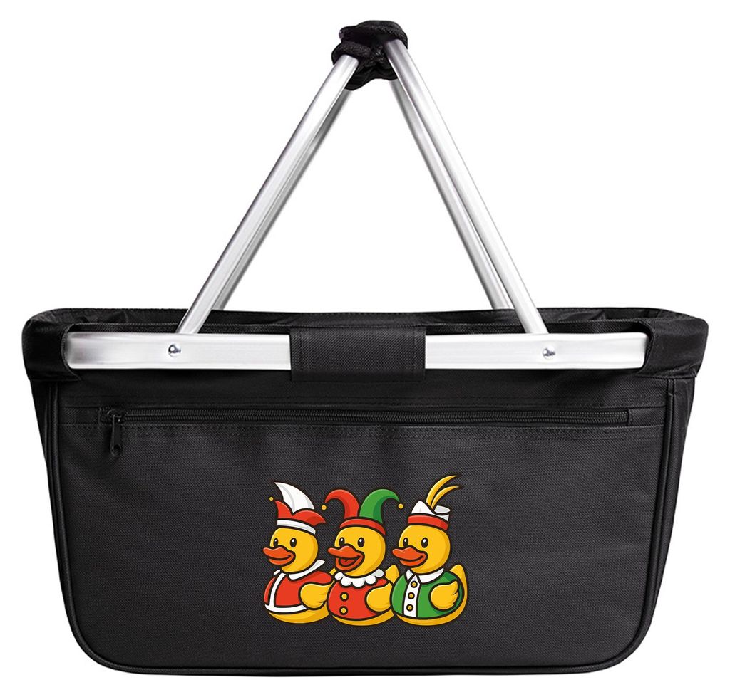 Huuraa Einkaufskorb Quietscheente Dreigestirn Gummiente Karneval 20 Liter Black faltbarer Tragekorb Geschenkidee