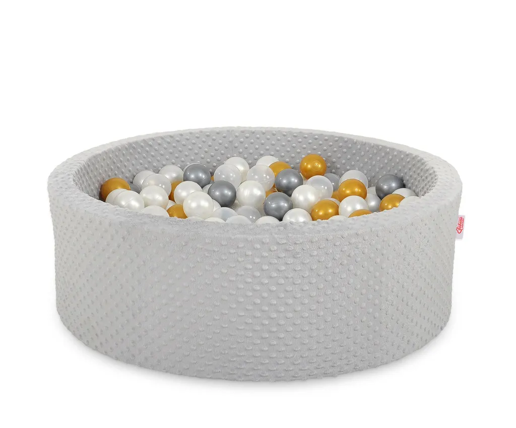 Piscine sèche ronde 90cm jasnosgray déhoussable avec 300 balles non-toxiques