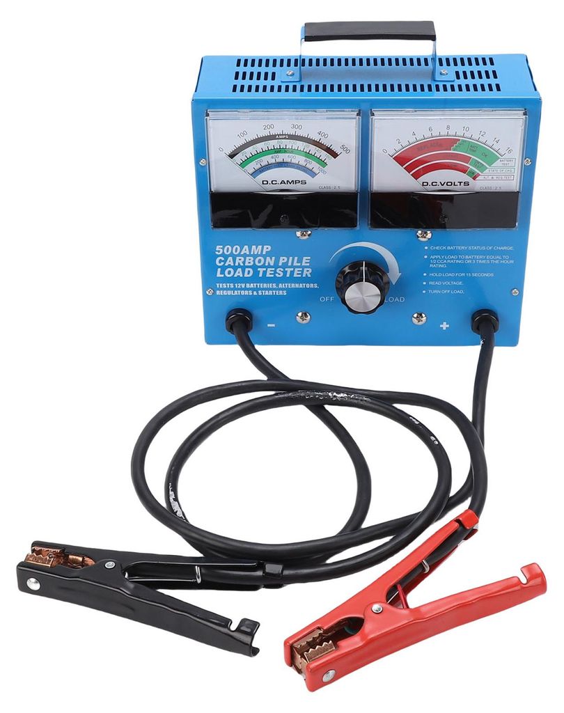 Autobatterie-Lasttester, 500 A, genaues Kfz-Lichtmaschinen-Voltmeter für Golfwagen, Motorräder