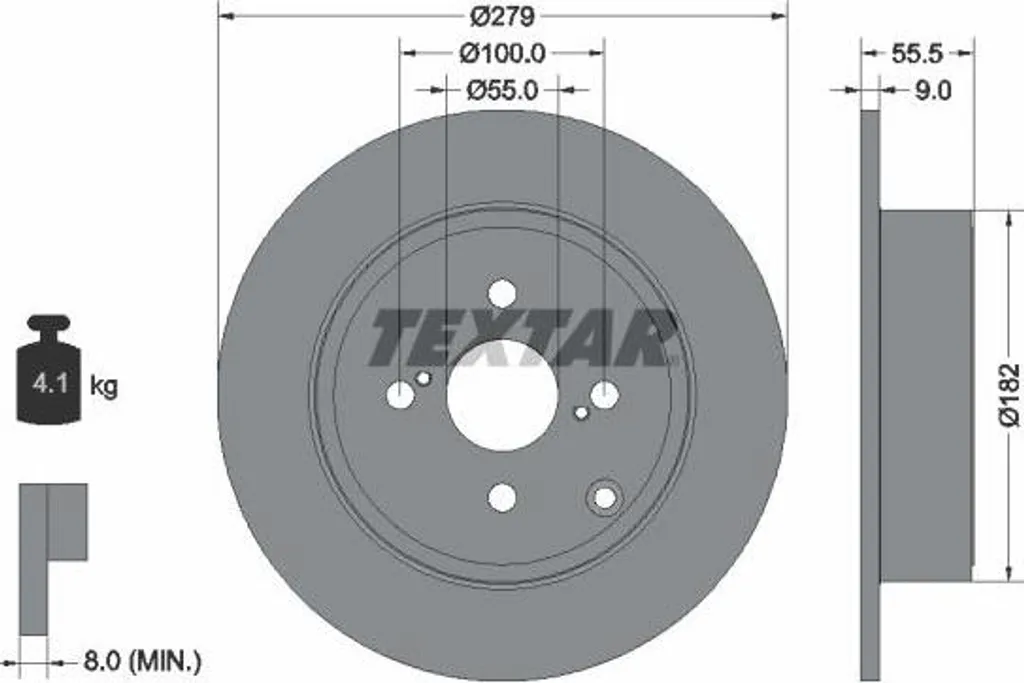 Disque de Frein Haute Performance TEXTAR 92126303 Anti-Corrosion