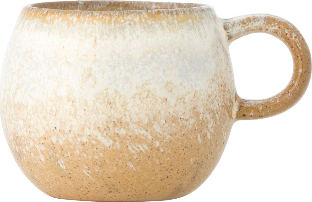 Bloomingville Espresso Tasse PAULA Beige Weiß mit Henkel Keramik Geschirr