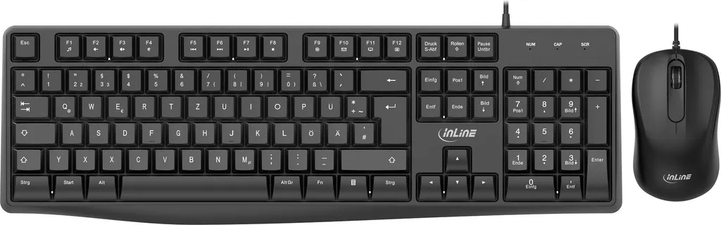 Clavier et souris USB InLine Basic Desktop II standard DE noir