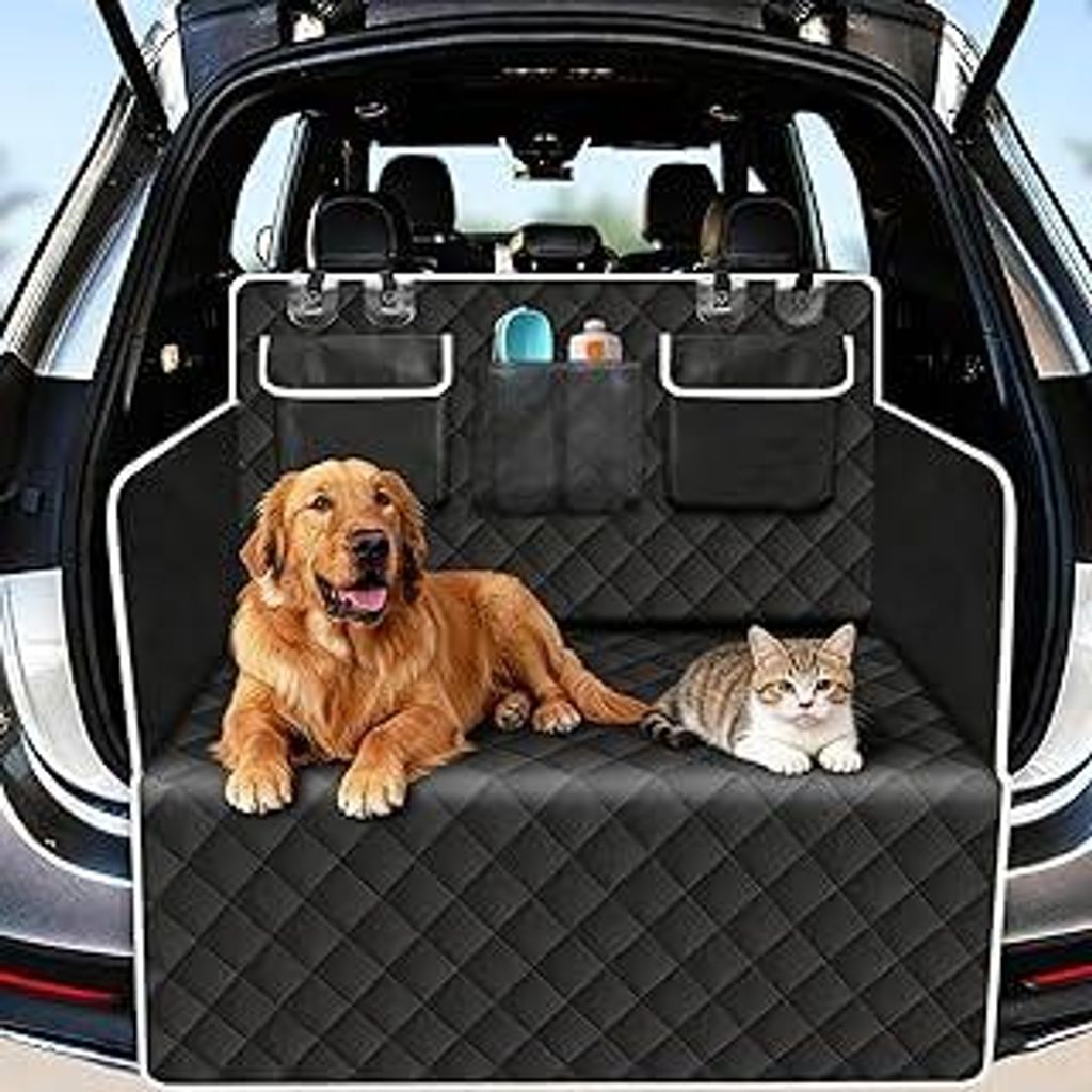 Kofferraumschutz Hund Hundedecke Auto Ladekantenschutz Kofferraum Schutzmatte für Hunde Wasserdicht Kratzfest Kommt mit 3 Ablagefächern Universal...