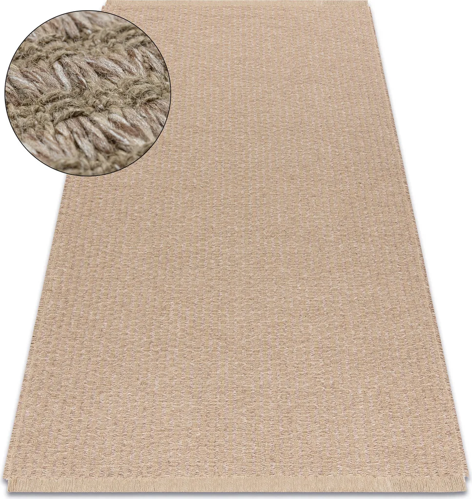 Petit Tapis Jute Beige 80x150 cm pour Entrée et Chambre Style Nature