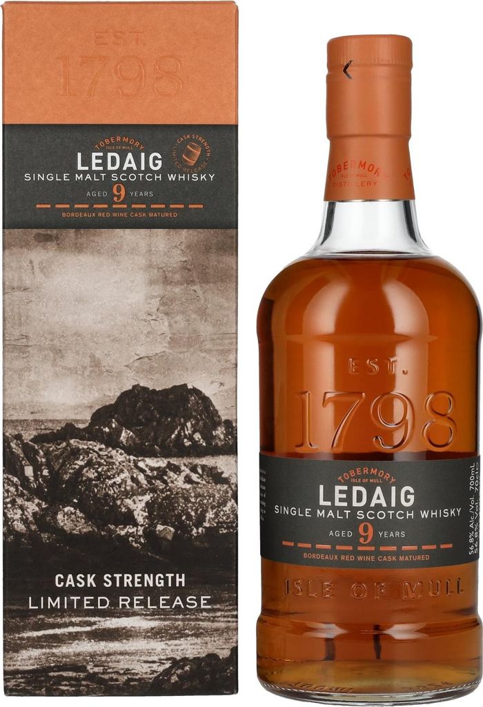 Ledaig 9 Years Old Bordeaux Red Wine Cask Strength Limited Release 2012 56,8% Vol. 0,7l in Geschenkbox