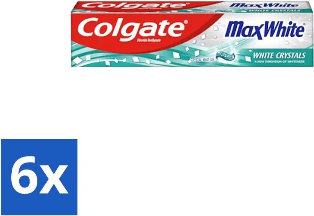 Colgate Max White Cristalli Sbiancanti 6x100ml - Stock Risparmio