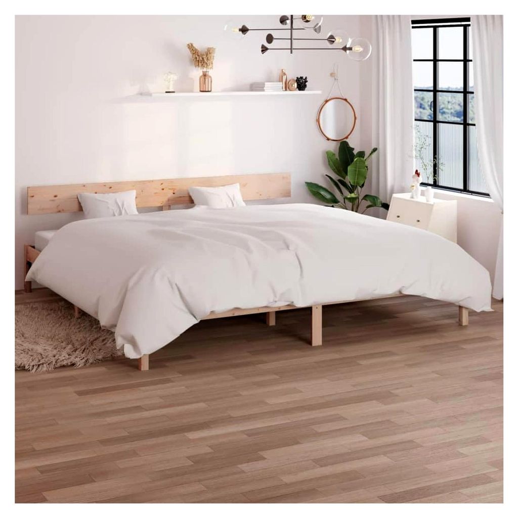 Bettgestell aus Massivholz 200x200 cm ohne Matratze
