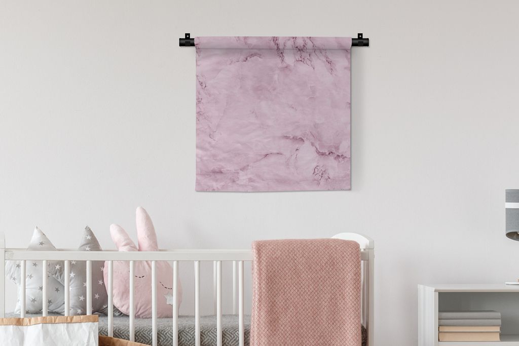 MuchoWow Wandteppich Wandbehang Marmor - Rosa - Luxus 60x60 cm Tapisserie Dekoration Wandtuch - Dekorationen - Wand Decke