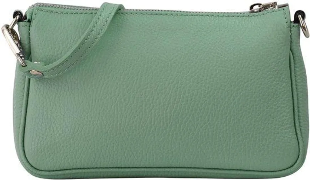 Sac à bandoulière en cuir vert 23x13 cm chic pour femme stylée