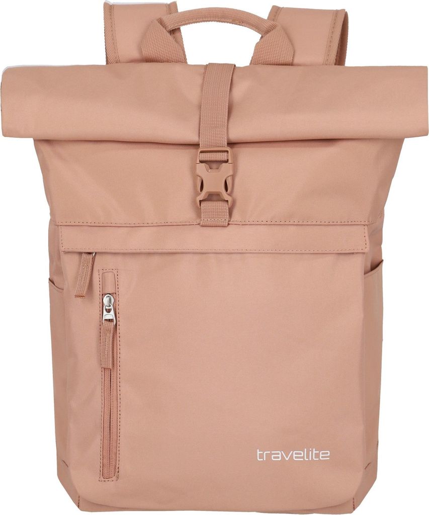 travelite Freizeitrucksack Rucksack mit Laptopfach Basic Rollup Backpack 35L Powder Pink lachsfarben