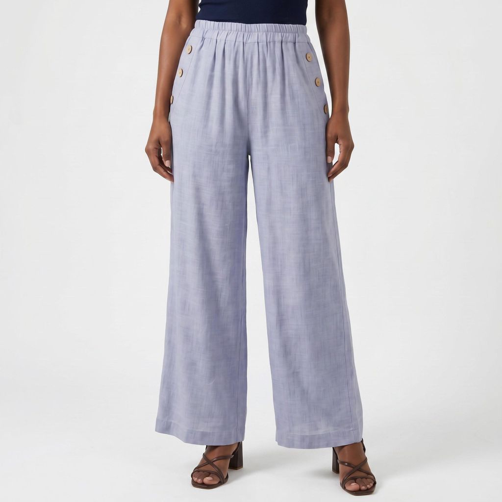 Marlenehose Damen Freizeithose Wide Leg Sommerhose Gr. 36-46 elastischer Bund