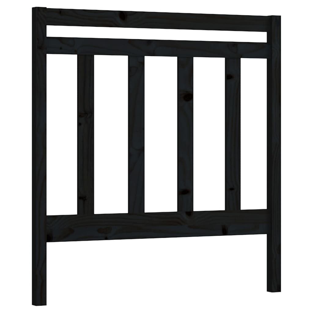 vidaXL Kopfteil Schwarz 95x4x100 cm Massivholz Kiefer