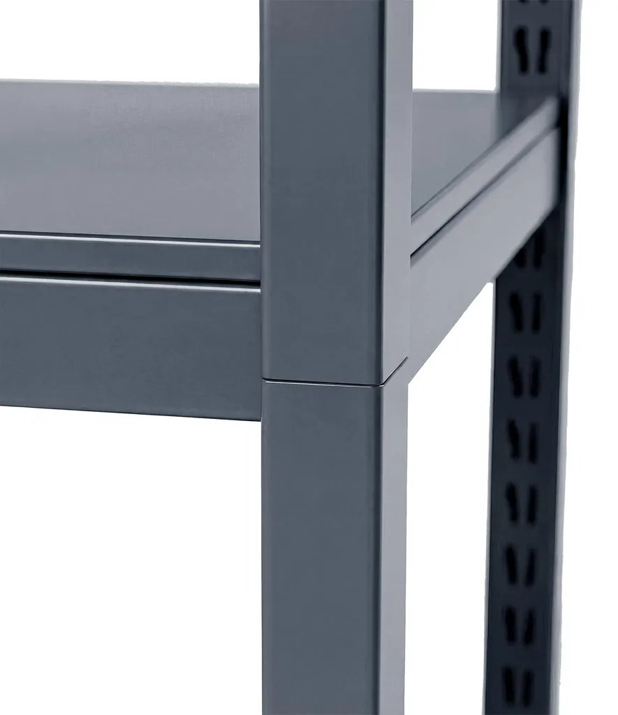 Étagère métal anthracite JOHNNY 180cm, structure étroite robuste