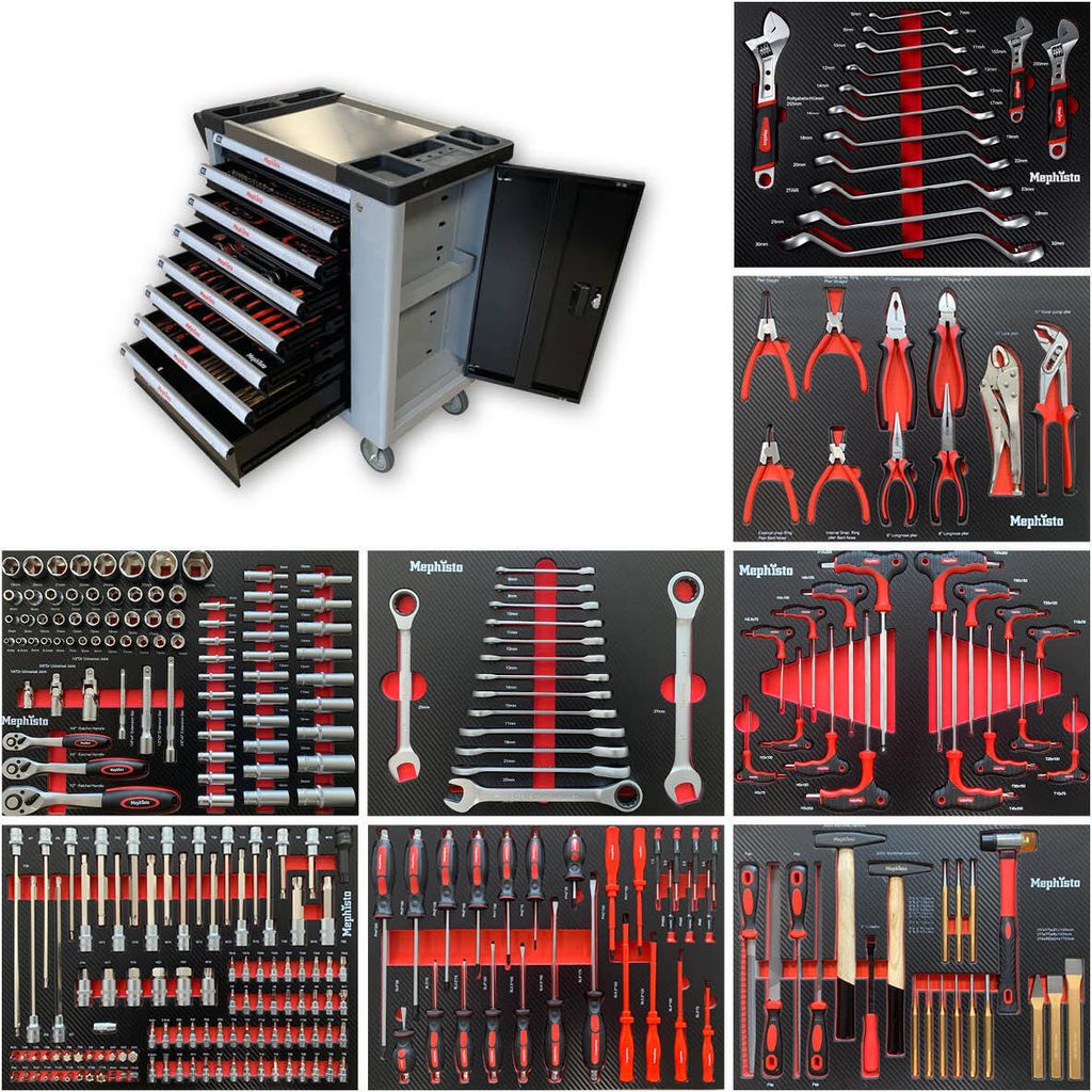 Mephisto XXL Werkzeugwagen Metalldeckel 8 Schubladen inkl. Produktbild 
