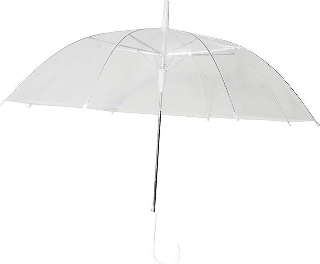 Durchsichtiger Regenschirm transparent Festival Hochzeit Ø 97cm mit Automatik Brautschirm Trauung Hochzeits-Zubehör Deko