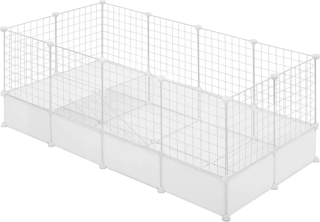 Parc modulable pour lapin et rongeur - Enclos haut blanc 142x53x71 cm
