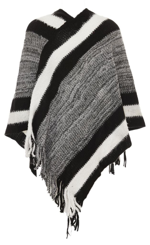 dulcey damen poncho - Schwarz, M