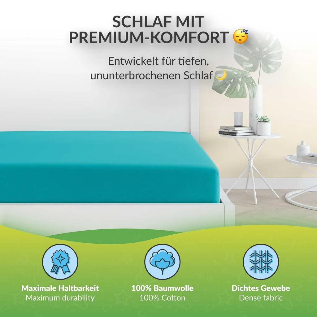 Offerta Set 2 Lenzuola ETÉREA Jersey Cotone 200x200 Ocean - 2