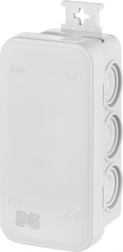 Elektro-Plast | Aufputzdose E10 - 90x45x39mm - grau - IP55 - wetterfest und robust - 10 Membranen