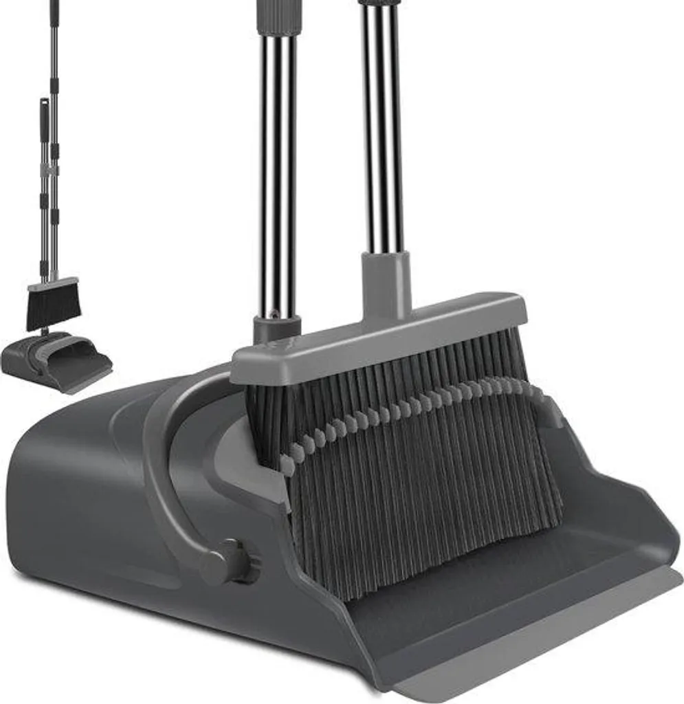 Kit Balayettes Ergonomique Noir/Gris avec Pelle Lèvre Caoutchouc