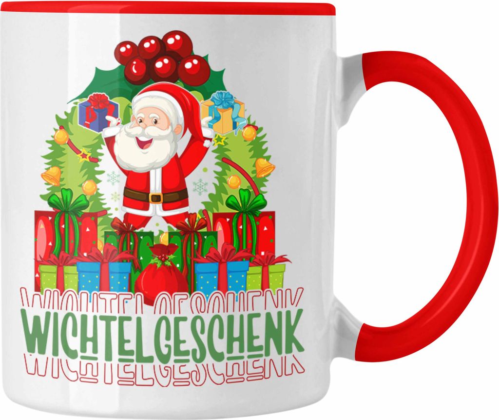 Trendation - Schrott-Wichtelgeschenk für Frauen Kollegen Geschenk Wichteln Weihnachten Weihnachtsmann Geschenkidee Schrottwichteln (Rot)