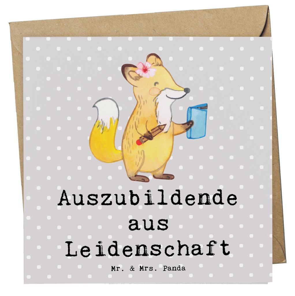 Mr. & Mrs. Panda Grußkarte Auszubildende Leidenschaft - Grau Pastell - Geschenk, Spruch, Klappkarte, doppelkarte, faltkarte, Glückwunschkarte, Wi...