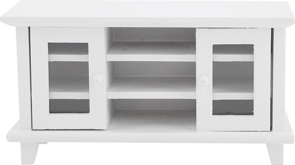 1:12 Skala Dollhouse Storage TV -Schrank Miniatur Mini Holzmöbel Kinder Geschenk Weiß weiß