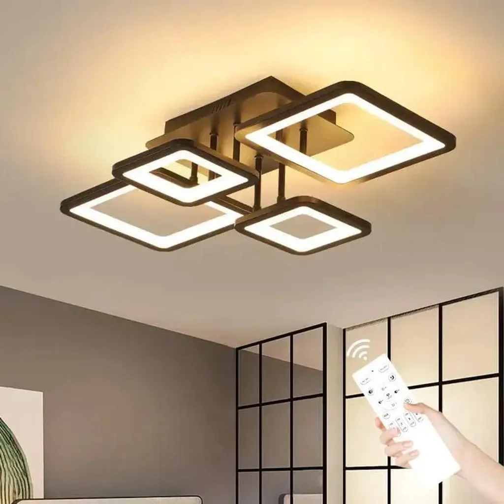 Plafonnier LED métal et acrylique 220V non dimmable avec télécommande