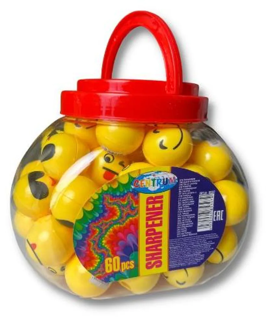 Centrum 85397 Taille-crayons Smiley dans un verre, lot de 60 pièces