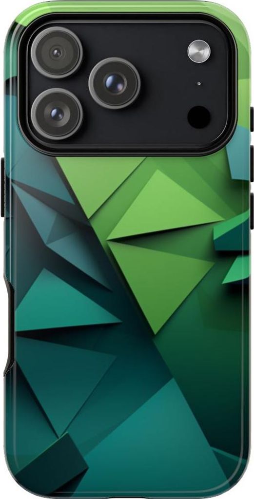 Abstrakte grün-blaue Dreiecke – Hülle Kompatibel mit iPhone 17 Pro