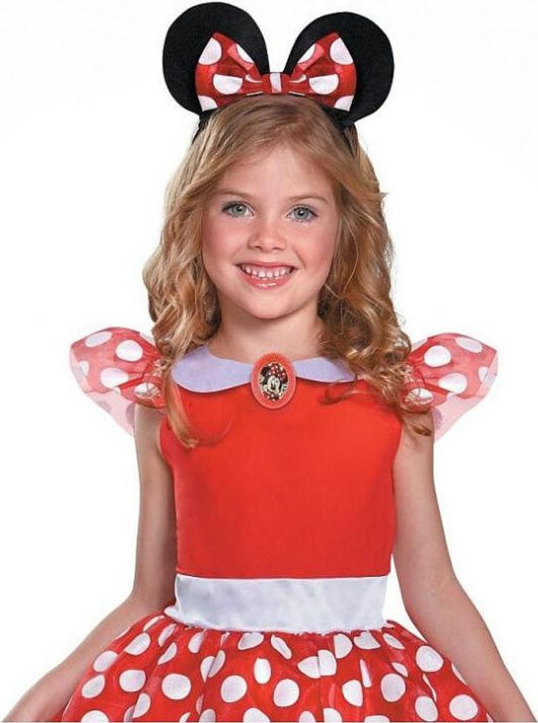 Smiffys Niedliches Mauskostüm Rot-Weiß - Mit Kleid & Stirnband, Größe 7–9 Jahre, Für Halloween