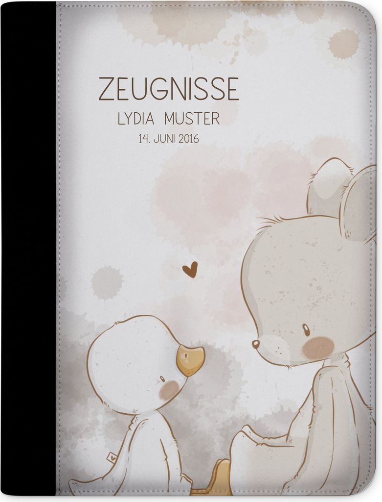 Zeugnismappe, Dokumentenmappe, Ordner A4, Spaceshuttle mit Klarsichthüllen