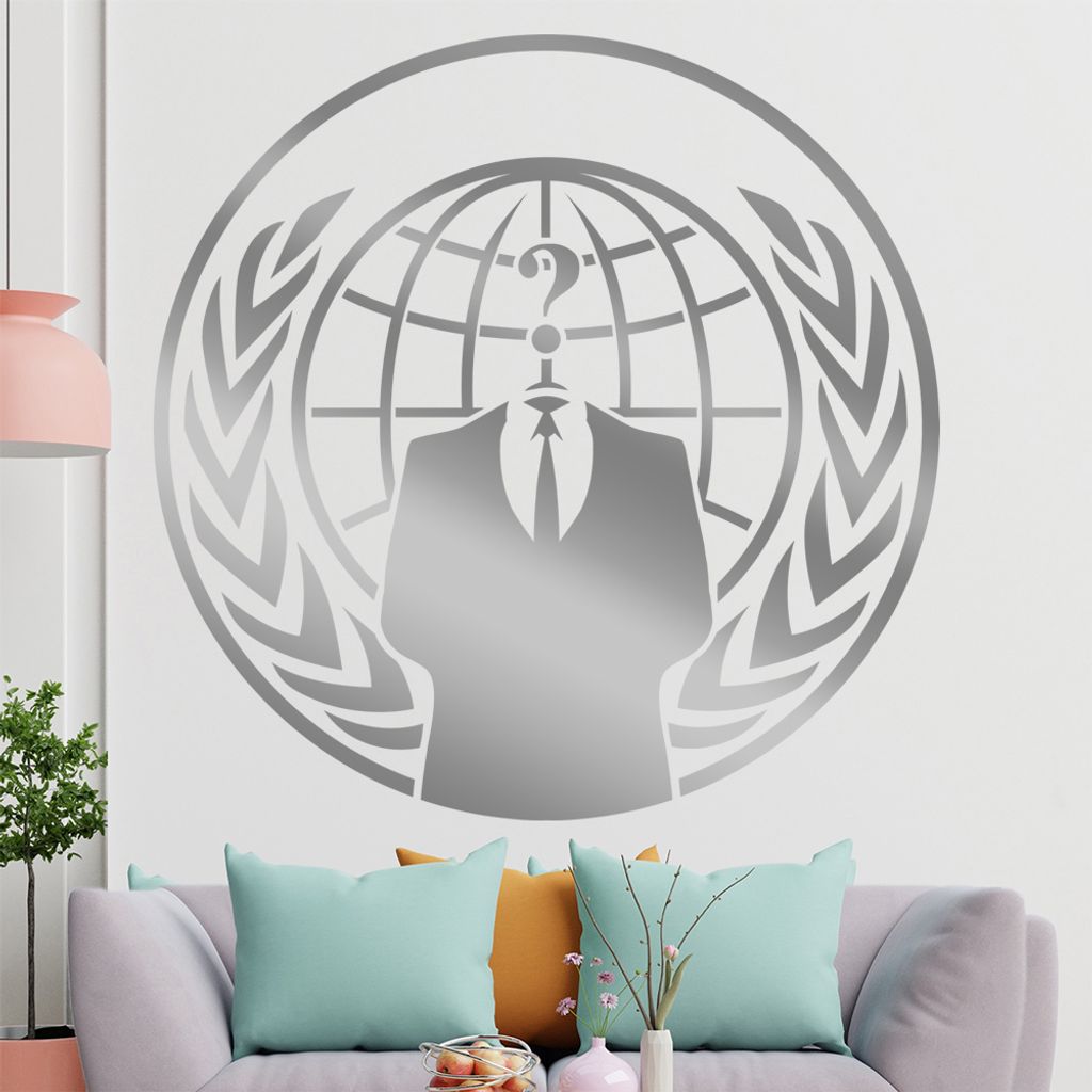 KIWISTAR Anonymous Gruppe Logo Symbol Wandtattoo in 6 Größen - Wandaufkleber Wall Sticker - Dekoration, Küche, Wohnzimmer, Schlafzimmer, Badezimmer