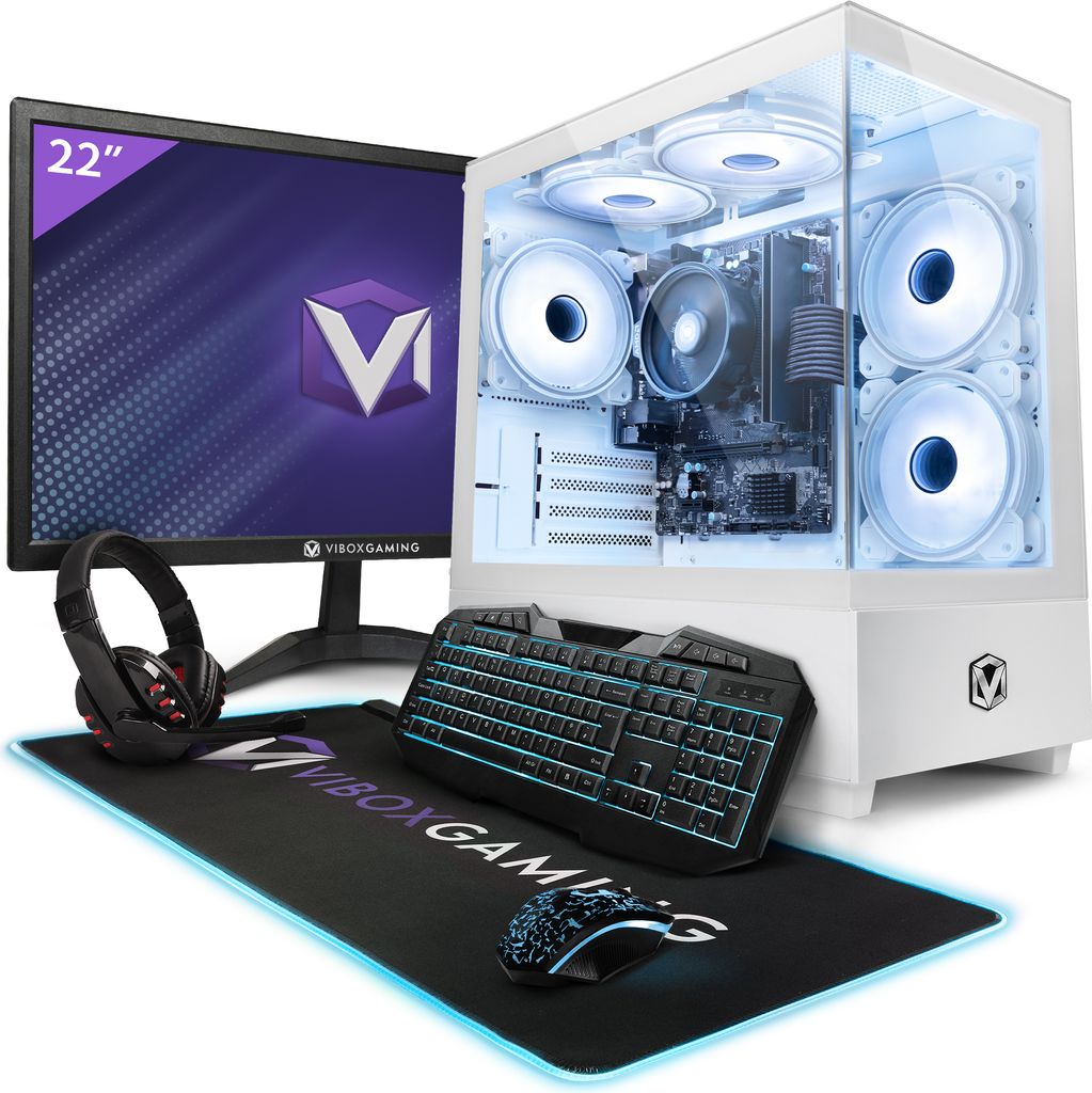 Vibox VI-92 Gaming PC Set Komplett - Monitor 23 Zoll - AMD Ryzen 3 3200GE 4,0 GHz - Radeon Vega 8 - 16 GB RAM - 2 TB HDD - Windows 11 - WiFi