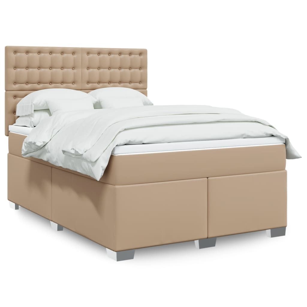 Maison Exclusive - Boxspringbett Matratze Cappuccino-Braun 140x200cm Kunstleder