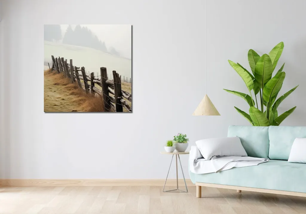 Quadro 90x90 Nebbia Moderno | Decorazione Minimal Wall Art - 2