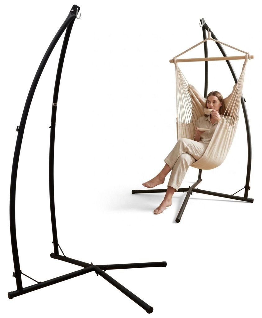 Hängesessel Gestell Outdoor bis 120kg - 215cm Stahlrohr Produktbild 
