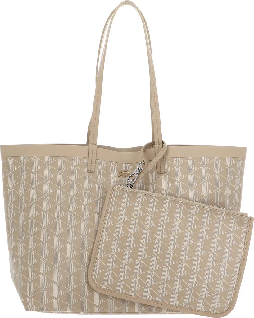 LACOSTE Zel Shopping Bag Mono Irish Cream - Sac Shopper Épaule Beige