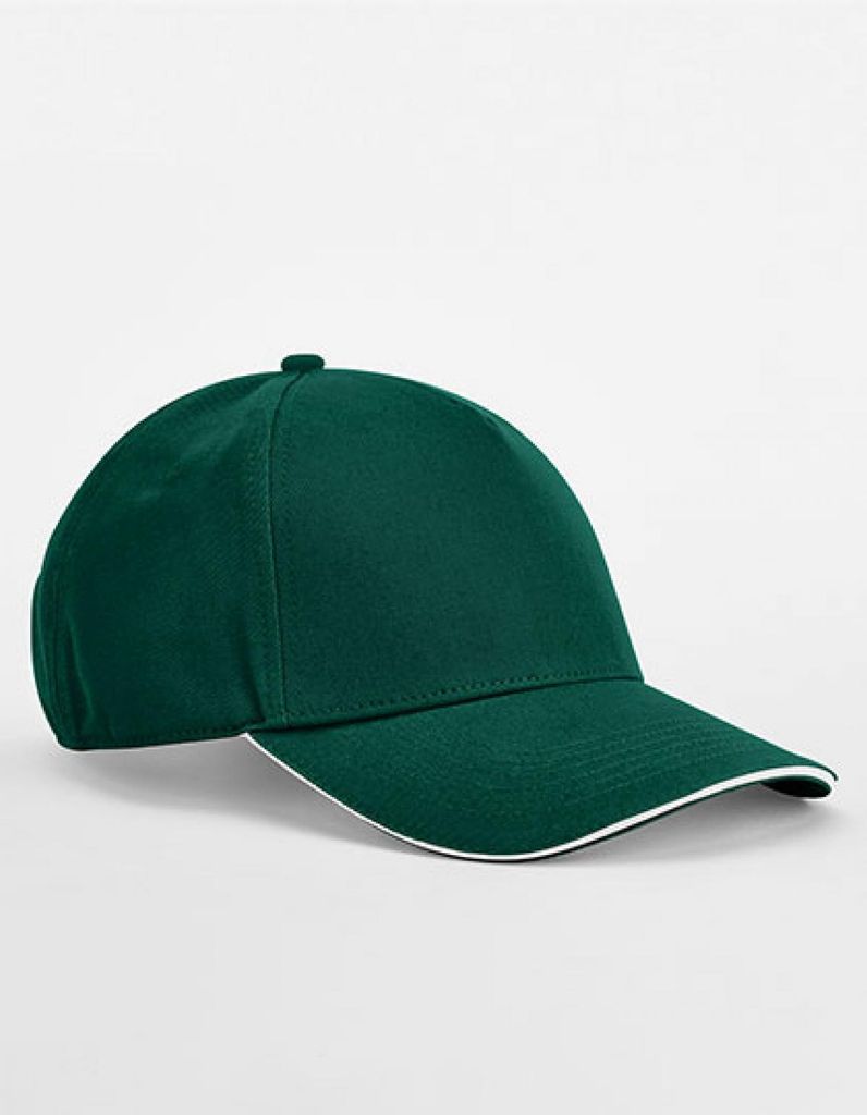 Beechfield B825C | EarthAware Classic Organic Baumwolle 5 Panel Cap - Sandwich Pe - Farbe: Bottle Green/White - Größe: One Size