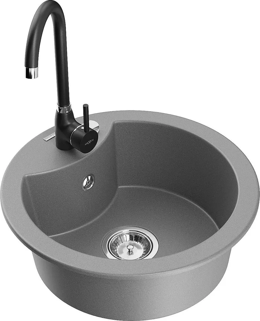 Mexen Diego 6512-71-670200-70 Lavello Granito Grigio + Kit Telma