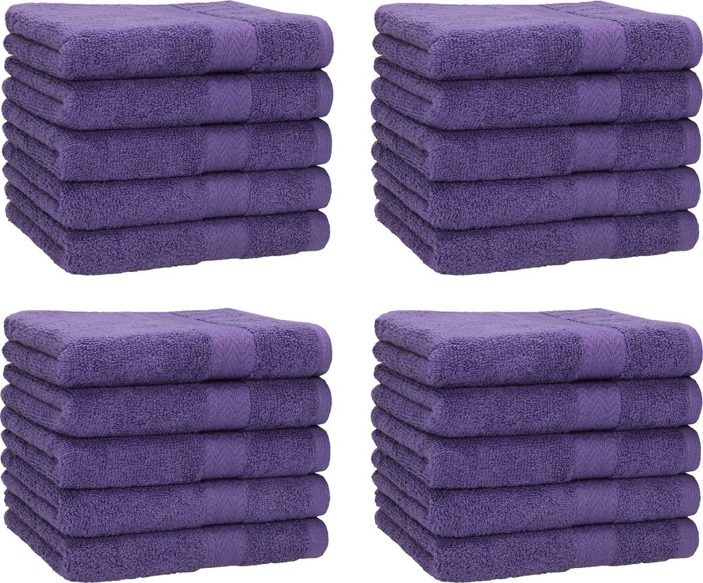 Betz 20 Stück Gästetücher 30x50 cm PREMIUM 100% Baumwolle Set Farbe: lila