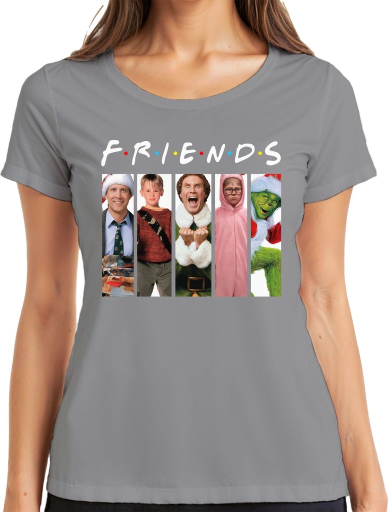 Friends Weihnachtsfilme Kevin Allein Zuhaus Griswold - Weihnachten Christmas Xmas Damen T-Shirt, Grau, L