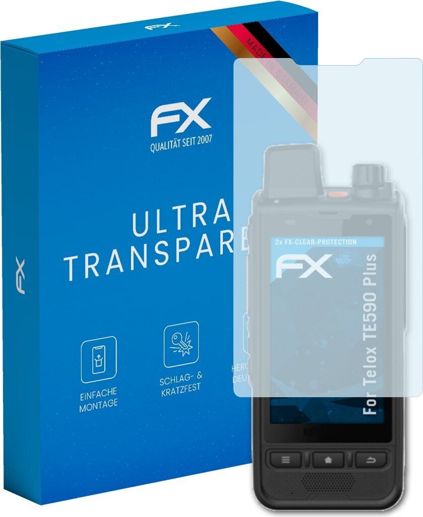atFoliX FX-Clear 2x Schutzfolie kompatibel mit Telox TE590 Plus Displayschutzfolie