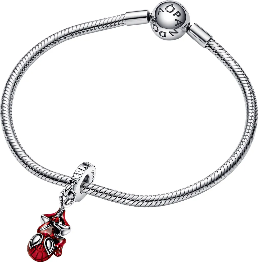 Pendentif Marvel Spider-Man pour Bracelet Pandora en Émail Rouge