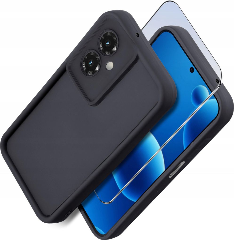 Etui Do Motorola Moto G55 5G Silikonowe Matowe + Szkło Zdjęcie produktu 